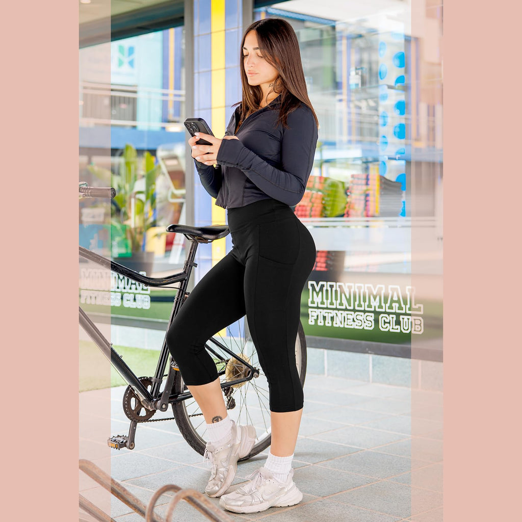 SINOPHANT High Waisted Leggings with Pockets Women, Full Length Capri Buttery Soft Stretchy Yoga Pants