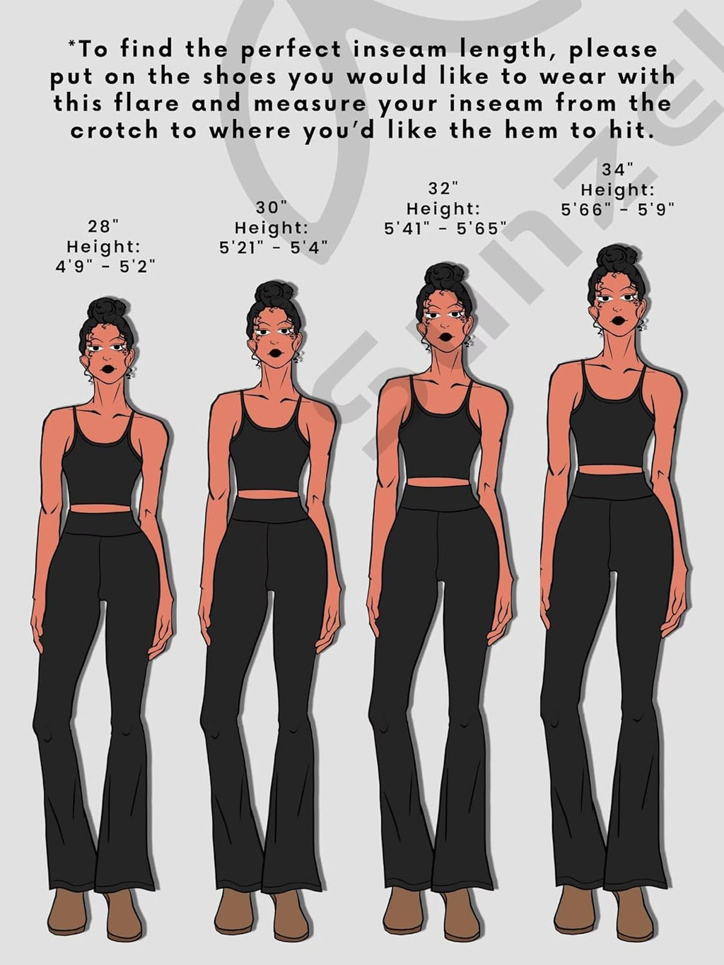 Sunzel Womens Flare Leggings No Front Seam Flare Yoga Pants with Tummy Control Crossover High Waist - 28" / 30" / 32" / 34"