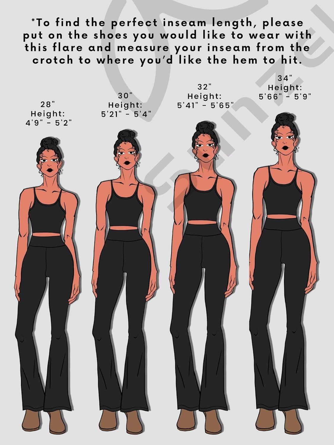 Sunzel Womens Flare Leggings No Front Seam Flare Yoga Pants with Tummy Control Crossover High Waist - 28" / 30" / 32" / 34"